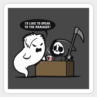 Funny Karen Ghost Complaining Grim Reaper Death Cute Cartoon Sticker